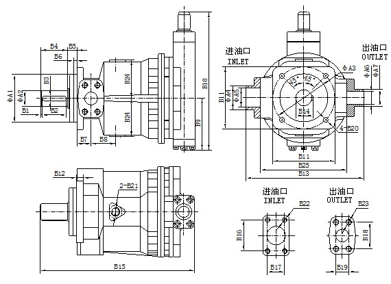 Clockwise Rotation Single Variable Axial Piston Pump Systems , Cut Machine